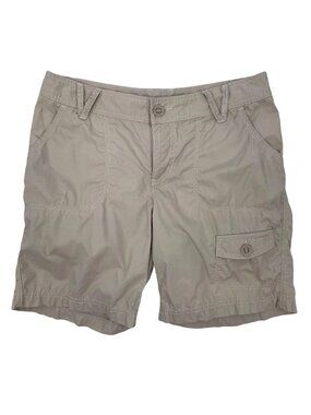 Columbia Womens Hiking Outdoor Beige Cotton Cargo Shorts Size 10